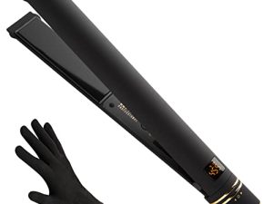Hot Tools Pro Artist Black Gold Evolve Ionic Salon Hair Flat Iron | Long-Lasting Finish for Straightening Hair