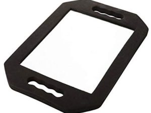 OMWAH Large Hand Rectangular Double Handle Hand held Foam Cushion Mirror with Handle Hair Salon Equipment Hairstylist and Barber Accessories