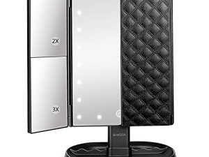 deweisn Trifold Lighted Vanity Makeup Mirror with 21 LEDs Lights