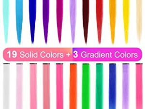 TOFAFA 22 Pcs Colored Hair Extensions