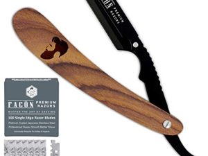 100 BLADES + Facón Professional Vintage Straight Edge Barber Razor - Salon Quality Cut Throat Shavette