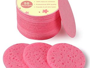 50-Count Compressed Facial Sponges for Daily Cleansing and Gentle Exfoliating