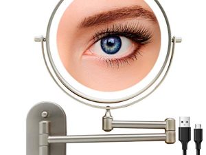 Rechargeable Lighted Makeup Mirror Wall Mount