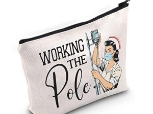 TOBGB ER Nurse Gift Emergency Room Nurse Zipper Bag ICU Nurse Gift Nurse Appreciation Makeup Bag Nurse Graduation Gift (Working The Pole)