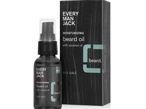 Every Man Jack Mens Beard Oil - Subtle Sea Salt Fragrance - Deeply Moisturizes and Softens Your Beard and Adds a Natural Shine - Naturally Derived with Shea Butter and Coconut Oil - 1.0-ounce