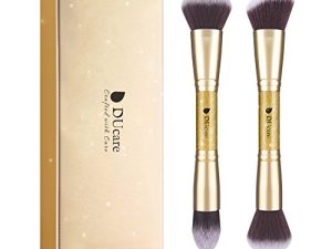 DUcare Makeup Brushes Duo End Foundation Powder Buffer and Contour Synthetic Cosmetic Tools 2Pcs