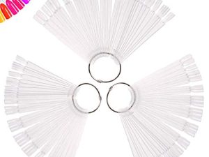 150 Pcs Clear Nail Swatch Sticks with Ring