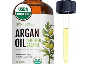 Kate Blanc Cosmetics Argan Oil for Hair and Skin 100% Pure Cold Pressed Organic Argan Hair Oil for Curly Frizzy Hair. Stimulate Growth for Dry Damaged Hair. Moroccan Skin Moisturizer (Light 4oz)
