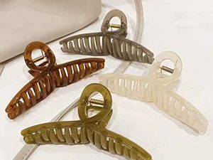 Big Hair Claw Clips Large Butterfly Hair Clips for Women 5.1" Large Jelly Clip Larger Size Hair Clip for Girls Hair Accessories for Long Thick Hair 4 Pcs