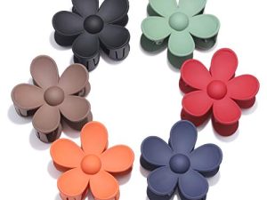 Big Hair Claw Clips Matte Flower Hair Clips Non Slip Cute Hair Catch Barrettes Jaw Clamps 6 Colors for Medium Thick Hair Women Girls 6PCS Holiday Gifts