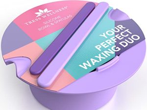 Tress Wellness Wax Warmer Silicone Liner (Purple) - Easy to Clean Silicone Wax Warmer Bowls with 2x Silicone Spatulas Compatible with 16oz Electric Waxing Kit - Silicone Wax Pot melting Wax Bowl