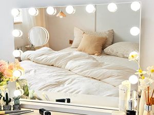 NUSVAN Vanity Mirror with Lights Lighted Makeup Mirror with 15 Dimmable LED Bulbs