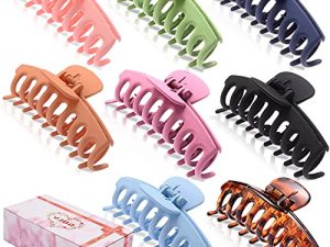 GQLV 8 PCS Large Hair Claw Clips for Women