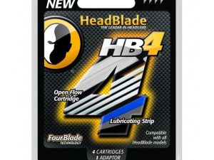 HeadBlade Men's HB4 Refill Shaving Razor Blades 4 Count (Pack of 1)