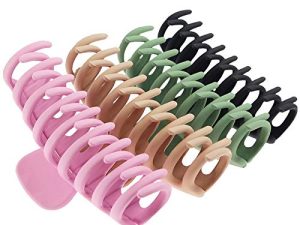 TOCESS Big Hair Claw Clips for Women Large Claw Clip for Thin Thick Curly Hair 90's Strong Hold 4.33 Inch Nonslip Matte Hair Clips (4 Pcs)