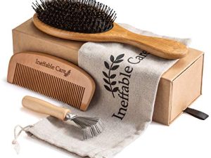 Boar Bristle Hair Brush set – Curved and Vented for Wet and Dry Detangling Hair Brush for Women Long