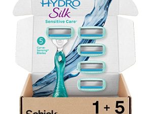 Schick Hydro Silk Sensitive Skin Razor for Women With 5 Moisturizing Razor Blade Refills