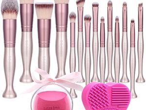 BS-MALL Makeup Brushes Stand Up Premium Synthetic Foundation Powder Concealers Eye Shadows (14rose)