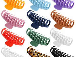 12 Pcs Large Hair Claw Clips - 4.3 Inch Nonslip Big hair clamps