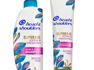 Head & Shoulders Supreme Sulfate Free Shampoo and Conditioner Set for Dry Scalp and Dandruff Treatment