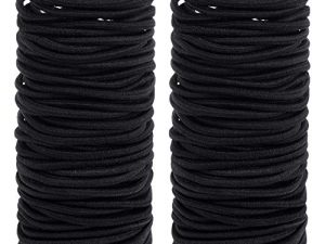Anezus 200 Pcs Black Elastics Hair Ties Small Bulk Hair Ties Hair Bands (4mm)