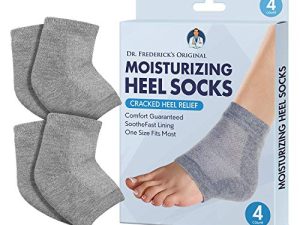 Dr. Frederick's Original Moisturizing Heel Socks for Cracked Heel Treatment - 2 Pairs - Stop Cracked Heels in Their Tracks