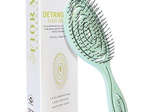 Fiora Naturals Hair Detangling Brush -100% Bio-Friendly Detangler hair brush w/ Ultra-soft Bristles- Glide Through Tangles with Ease - For Curly