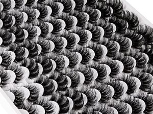 False Eyelashes 48 Pairs 6 Styles Mixed Fluffy Curled Fake Eye Lashes Bulk Wholesale Dramatic Thick 5D Wispy Strip Faux Mink Eyelashes Multipack