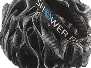 Loofah-Charcoal Bath-Sponge XL-75g-Set by Shower Bouquet: 4-Pack